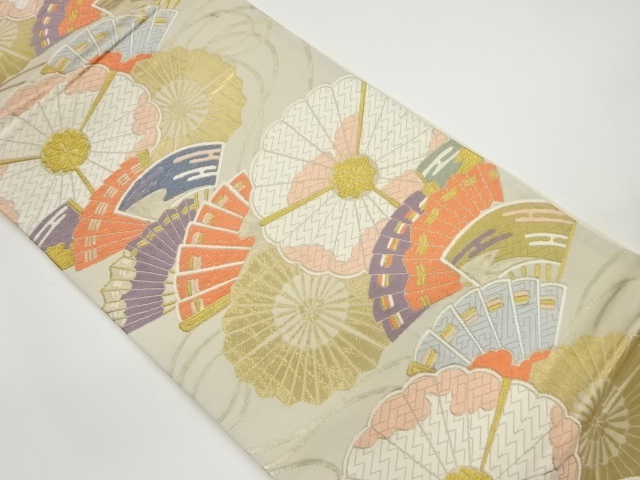 扇子尽くし模様織出し袋帯